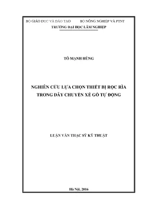 Nghiên Cứu Lựa Chọn Thiết Bị Rọc Rìa Trong Dây Chuyền Xẻ