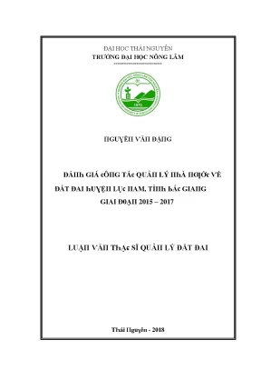 Đánh giá quản lý nhà nước về đất đai huyện Lục Nam, Bắc
