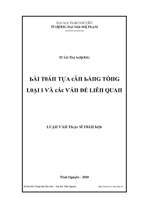 Giải quyết bài toán tựa cân bằng tổng loại I và các vấn