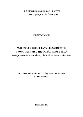 Nghiên Cứu Thực Trạng Thuốc Bảo Hiểm Y Tế Tại Huyện Tam