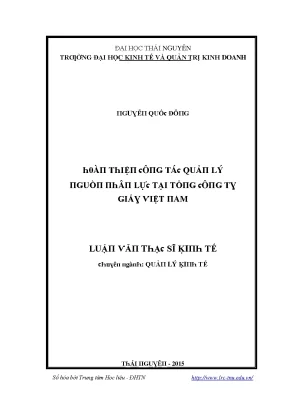 Cải tiến quản lý nguồn nhân lực tại Tổng công ty Giấy