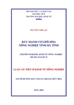 Đẩy Mạnh Cơ Giới Hóa Nông Nghiệp Tỉnh Hà Tĩnh