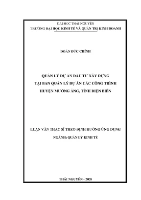 Quản Lý Dự Án Đầu Tư Xây Dựng Tại Huyện Mường Ảng, Tỉnh