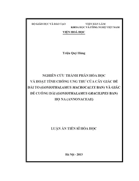 Nghiên Cứu Hoạt Tính Chống Ung Thư Của Cây Giác Đế Đài