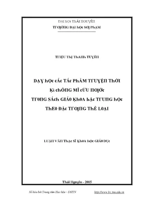 Dạy học tác phẩm truyện thời kỳ chống Mỹ trong sách giáo