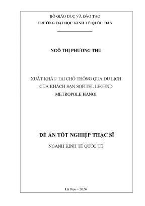 Xuất Khẩu Tại Chỗ Thông Qua Du Lịch Tại Khách Sạn