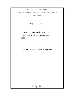 Nghiên Cứu Về Tình Hình Kinh Tế Xã Hội Tại Hà Nội (1986