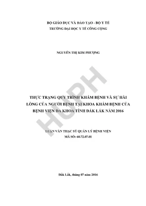 Đánh Giá Quy Trình Khám Bệnh và Sự Hài Lòng Của Người