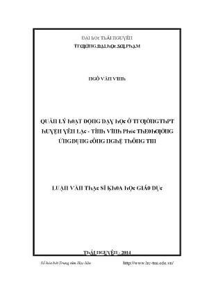 Quản Lý Hoạt Động Dạy Học Ứng Dụng Công Nghệ Thông Tin