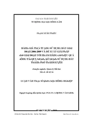 Quản lý đất đai tại Thái Nguyên: Đánh giá và giải pháp