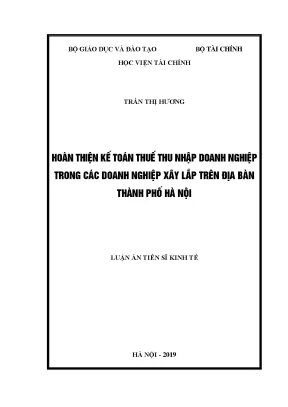 Hoàn thiện kế toán thuế thu nhập doanh nghiệp trong các