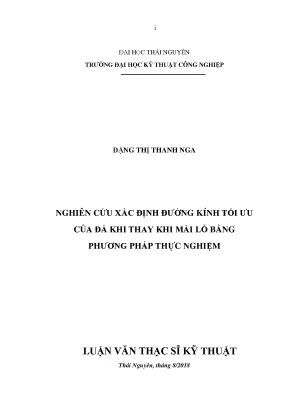 Nghiên Cứu Đường Kính Tối Ưu Của Đá Mài Trong Gia Công