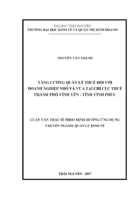 Tăng Cường Quản Lý Thuế Doanh Nghiệp Nhỏ và Vừa Tại Vĩnh Yên