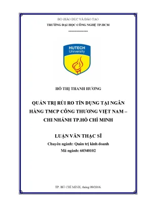 Quản Trị Rủi Ro Tín Dụng Tại Vietinbank Chi Nhánh TP.HCM