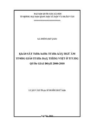 Nghiên Cứu Âm Tiếng Việt Tại Đại Học Quốc Gia Hà Nội