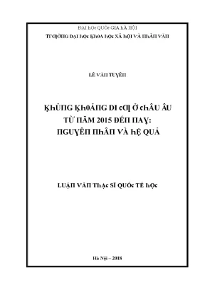Tác Động Của Di Cư Ở Châu Âu Từ Năm 2015 Đến Nay