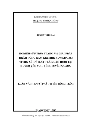 Nghiên cứu xử lý chất thải tại Thái Nguyên