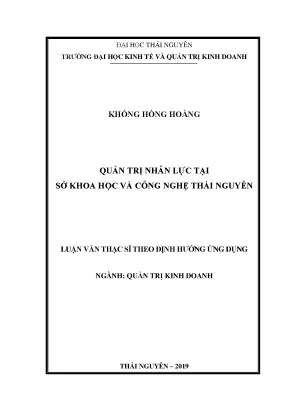 Quản Trị Nhân Lực Tại Sở Khoa Học Và Công Nghệ Thái