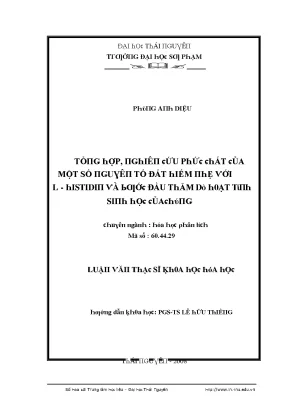 Nghiên cứu tổ hợp phức chất hiếm với L-Histidin