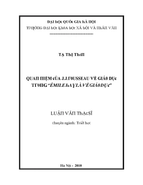 Nghiên Cứu Về Giáo Dục Trong Tác Phẩm "Émile" Của J. 