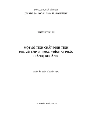 Nghiên Cứu Tính Chất Định Tính Của Phương Trình Vi Phân 