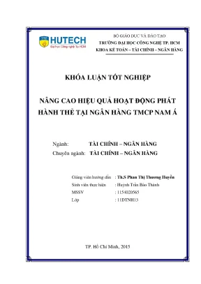 Nâng Cao Hiệu Quả Hoạt Động Phát Hành Thẻ Tại Ngân Hàng