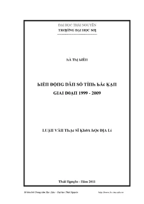 Nghiên cứu về Biến động Dân số Tỉnh Bắc Kạn giai đoạn 