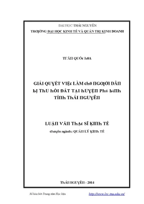 Giải Quyết Vấn Đề Thu Hồi Đất Tại Thái Nguyên