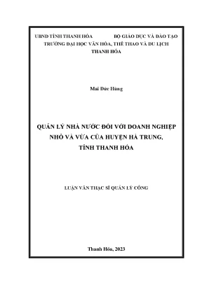 Quản Lý Nhà Nước Đối Với Doanh Nghiệp Nhỏ và Vừa Tại 