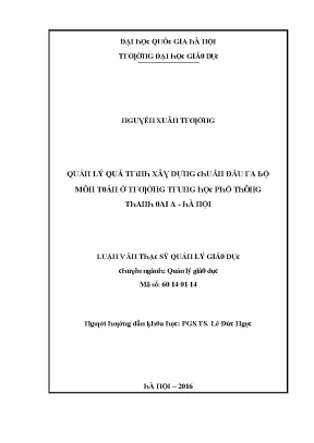 Quản lý chuẩn đầu ra bộ môn Toán tại trường THPT Thanh