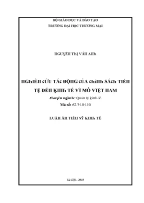 Nghiên Cứu Tác Động Của Chính Sách Tiền Tệ Đến Kinh Tế