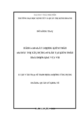 Nâng cao chất lượng kiểm toán chi đầu tư xây dựng tại