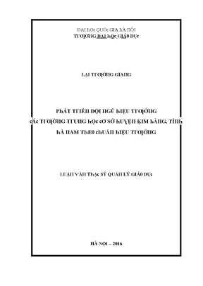 Phát Triển Đội Ngũ Hiệu Trưởng Trường THCS Huyện Kim Bảng