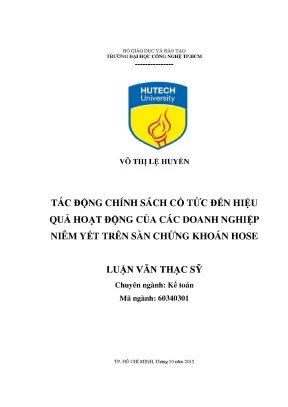 Tác Động Của Chính Sách Cổ Tức Đến Hiệu Quả Hoạt Động