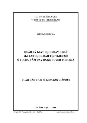 Quản lý dạy nghề cho lao động dân tộc thiểu số tại huyện