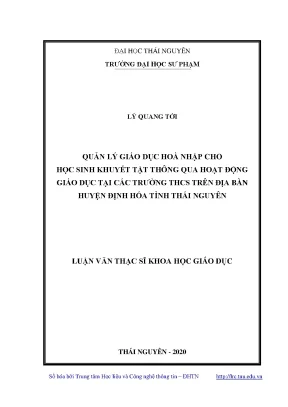 Quản Lý Giáo Dục Hòa Nhập Cho Học Sinh Khuyết Tật Tại