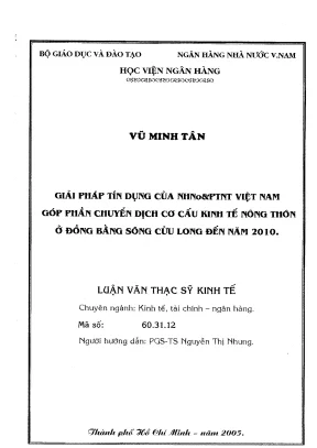 Giải Pháp Tín Dụng Góp Phần Chuyển Dịch Cơ Cấu Kinh Tế