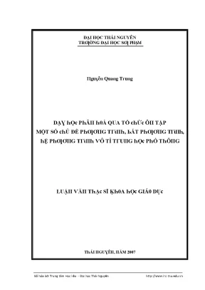 Phương Pháp Dạy Học Phân Hóa Qua Ôn Tập Các Chủ Đề
