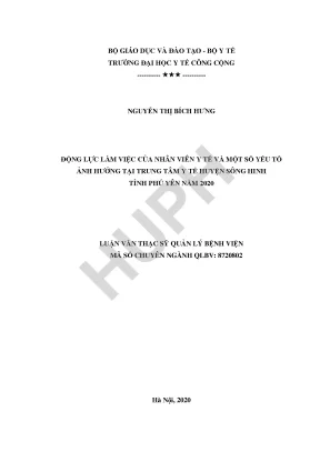 Động Lực Làm Việc Của Nhân Viên Y Tế Tại Trung Tâm Y Tế