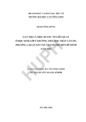 Nghiên Cứu Tình Trạng Cận Thị Ở Học Sinh Lớp 5 Tại