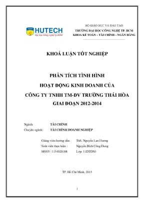 Phân Tích Hoạt Động Kinh Doanh Công Ty TNHH TM-DV Trường
