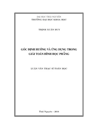 Góc Định Hướng và Ứng Dụng Trong Giải Toán Hình Học Phẳng