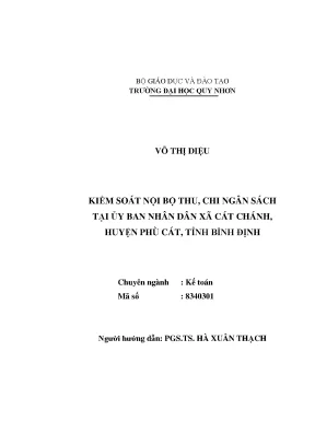 Kiểm Soát Nội Bộ Ngân Sách Tại UBND Xã Cát Chánh, Huyện