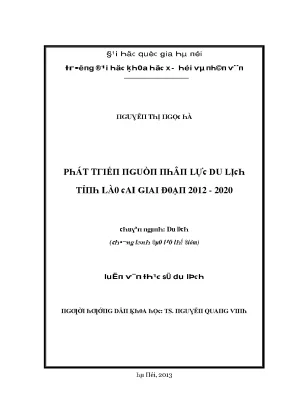 Nghiên Cứu Du Lịch Tại Lào Cai Giai Đoạn 2012-2020