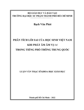 Phân Tích Lỗi Phát Âm Của Học Sinh Việt Nam Trong Tiếng 