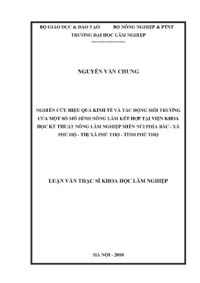 Nghiên Cứu Hiệu Quả Kinh Tế và Tác Động Môi Trường của 