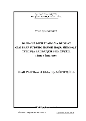 Đề Xuất Giải Pháp Sử Dụng Nguồn Nước Hiệu Quả Tại Thái