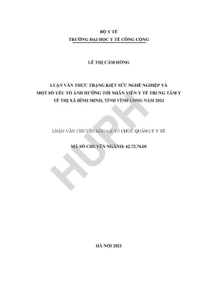 Kiệt Sức Nghề Nghiệp và Yếu Tố Ảnh Hưởng Đến Nhân Viên Y