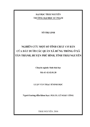 Nghiên Cứu Tính Chất Đất Dưới Quần Xã Rừng Trồng Tại Xã