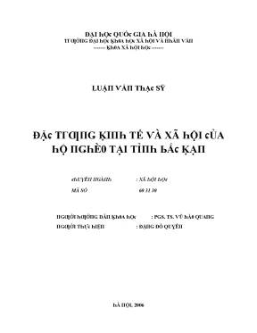 Nghiên Cứu Về Đổi Mới Kinh Tế Và Xã Hội Tại Tỉnh Bắc Kạn